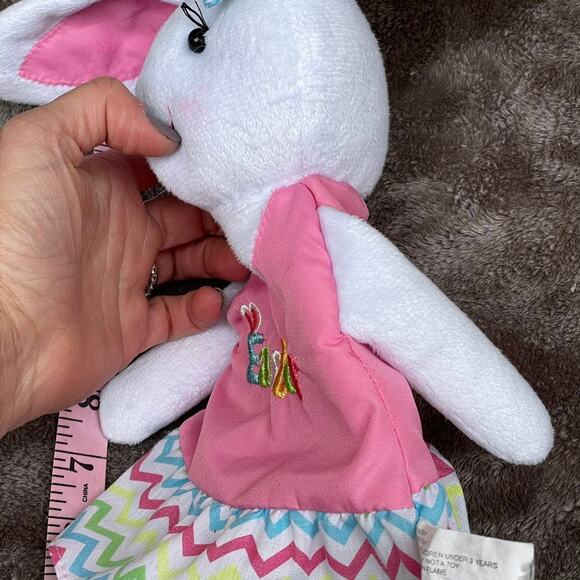 Easter Bunny Rabbit Plush Purse Toddler Stuffed Toy w/ Fabric Handle Zipper - Picture 10 of 12